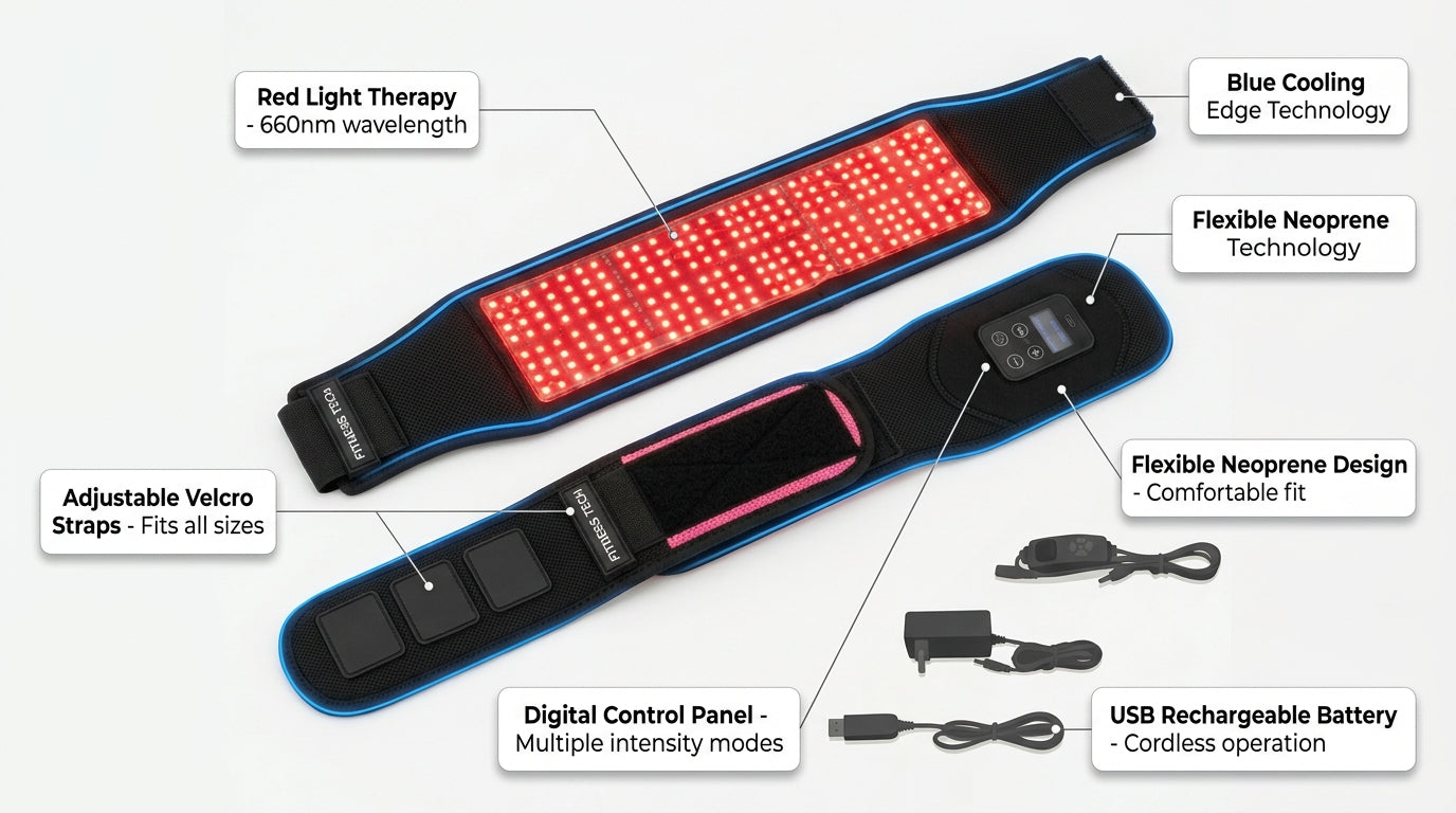 LumaRelief CoreWrap™ | Cordless Red & Infrared Light Therapy Belt for Back & Waist Relief