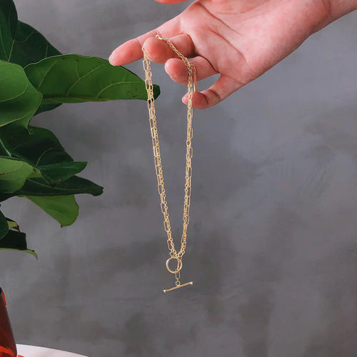 925 Sterling Silver Double Layer Short Necklace